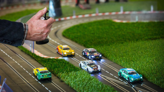 Carrera Autorennbahn bei einem Firmenevent in Wien